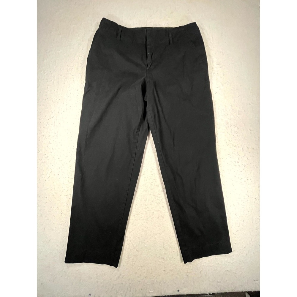 A New Day Ankle Chino Pants Womens 10‎ Black Cotton Blend Flat Front High Rise
